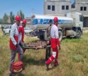 مانور بزرگ اطفاء حریق در روستای «اجن سنگرلی» کلاله برگزار شد