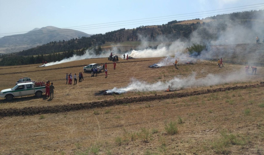 اجرای عملیات مانور اطفاء حریق نیروهای منابع طبیعی و آبخیزداری و ستاد بحران مراوه تپه 