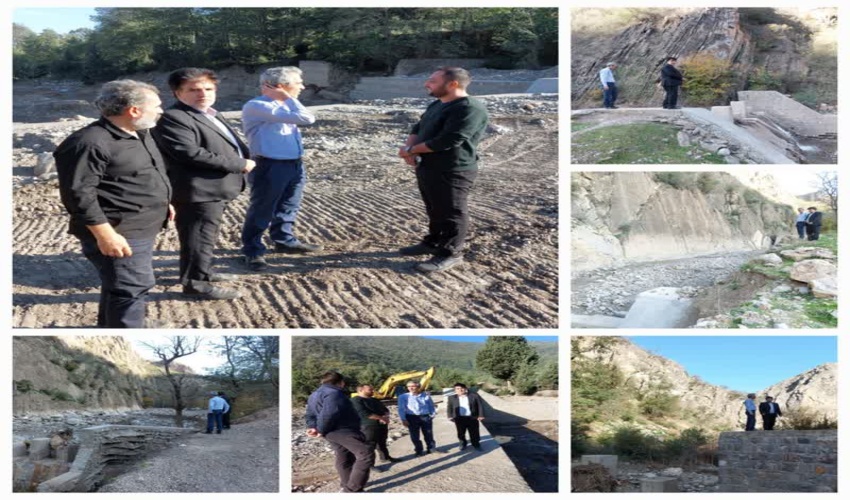 بازدید رئیس اداره منابع طبیعی رامیان از روند اجرای سازه سنگی ملاتی حوزه آبخیز قره چای