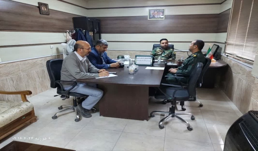 جلسه رئیس منابع طبیعی و آبخیزداری آق قلا با بسیج سازندگی و سپاه شهرستان