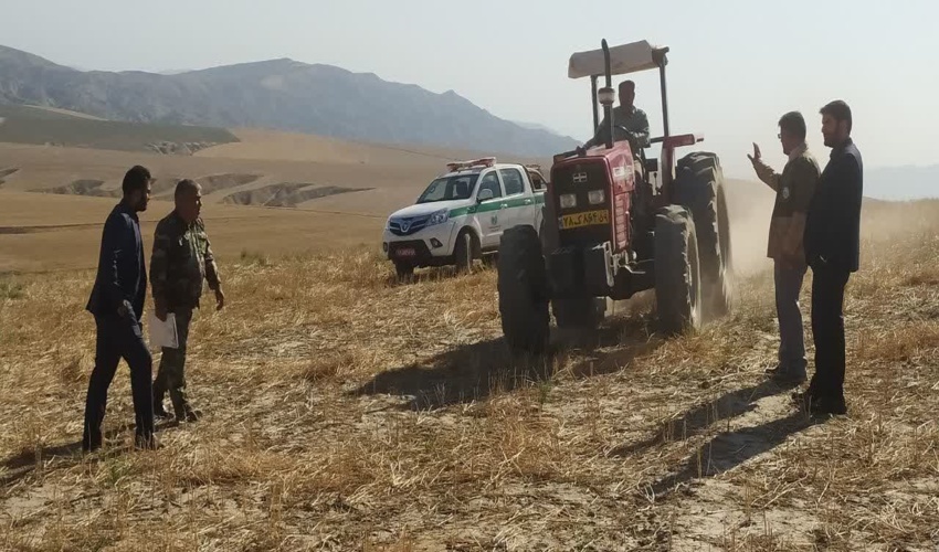 اجرای حکم خلع ید در محدوده کوه قزل داغ روستای یکه چنار شهرستان مراوه تپه 