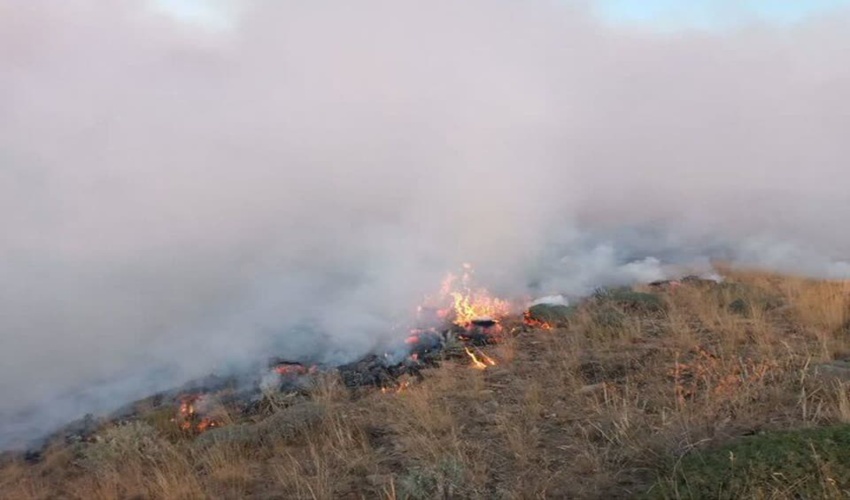 وسعت آتش سوزی مراتع علی آباد 27 هکتار اعلام شد